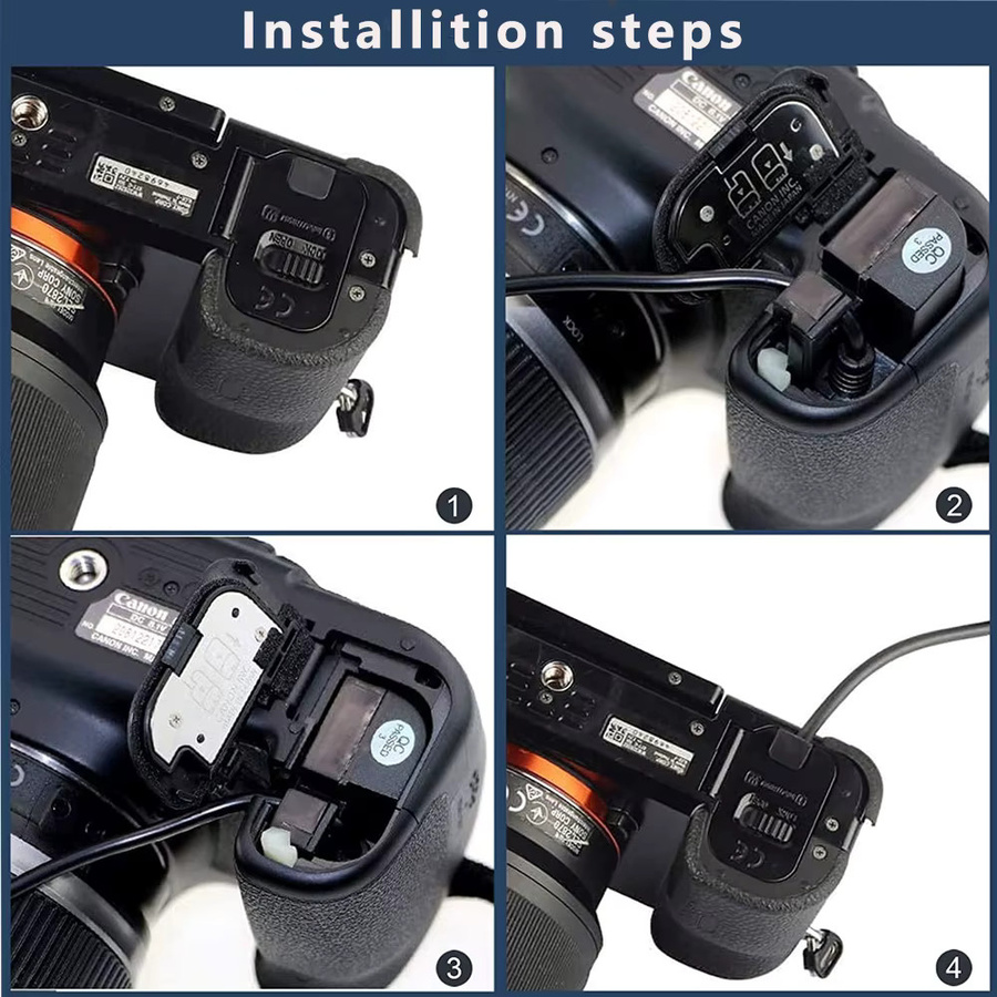 USB-C auf LP-E6NH Dummy-Batterie mit Spiralkabel für Canon Kameras in Schwarz - Bild 5