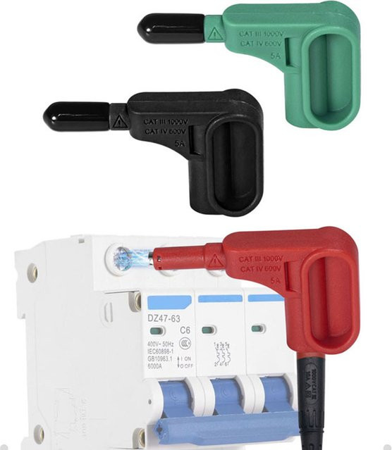 Elektronischer Multimeter Magnetkopf mit 4mm Bananenstecker für schnelle lötfreie Verbindungen in Schwarz - Bild 1