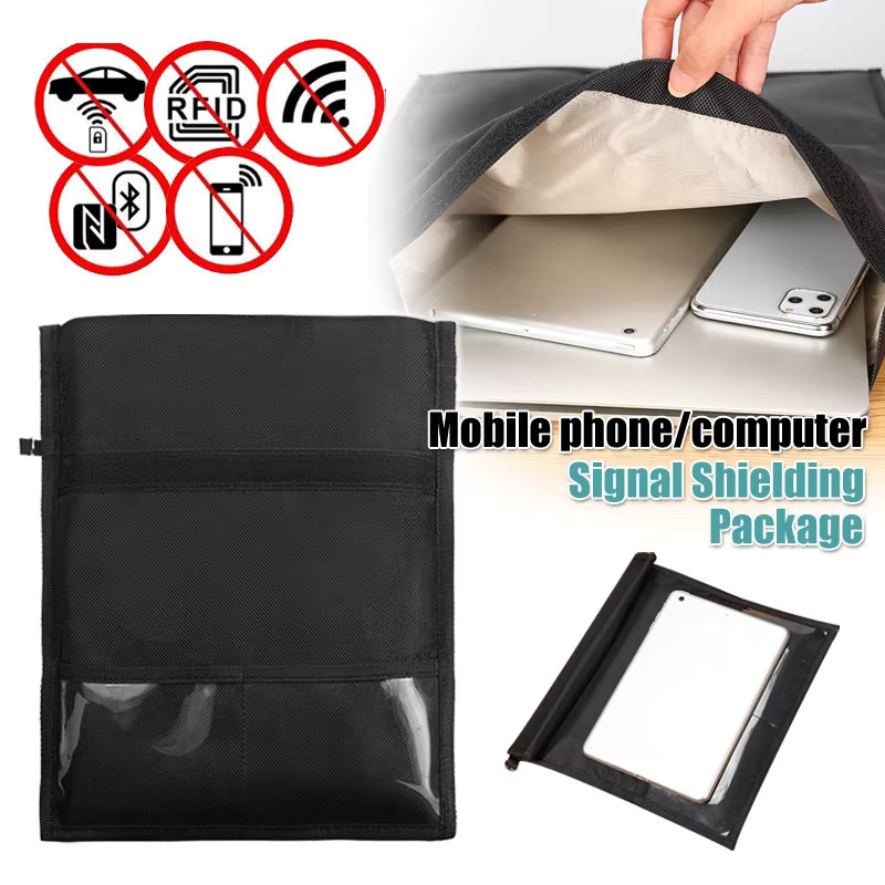 Faraday Tasche zur Signal- und RFID-Abschirmung für Notebook, Handy und Autoschlüssel in Schwarz - Bild 2