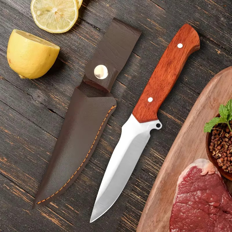 InLeung Ausbeinmesser aus Edelstahl mit Holzgriff zum Fleisch, Fisch und Gemüse Schneiden - Bild 4