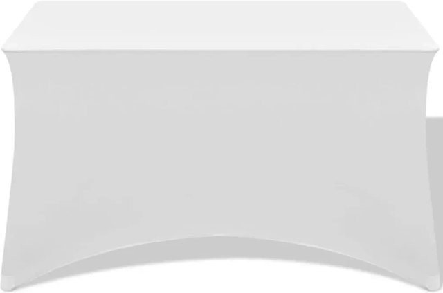 vidaXL Stretch-Tischhusse 2er-Set Weiß B/T/H: 183 x 76 x 74 cm - Bild 1