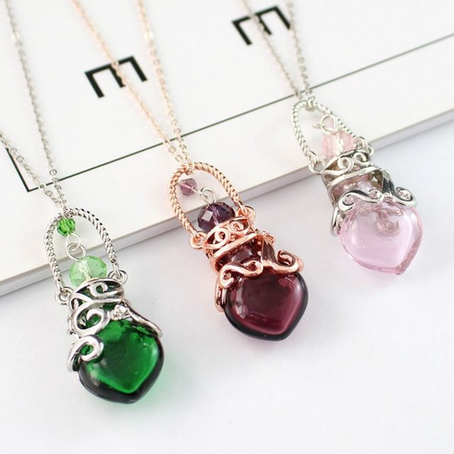 Halskette Herzform, Glas, Mehrfarbig, Unisex - Bild 1