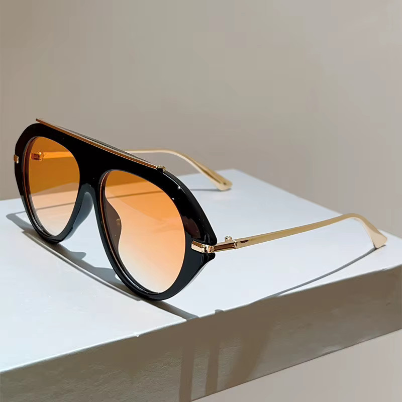 Salutami Sonnenbrille, oval, Vollrand, Metall, Damen, Orange - Bild 2