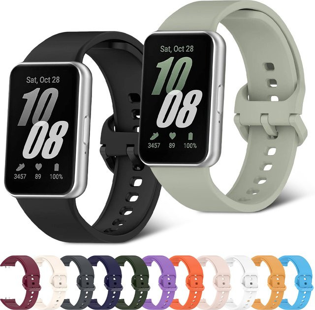 LCAPLE Uhrenarmband Silikon, Schwarz, Samsung Galaxy Fit 3 - Bild 1