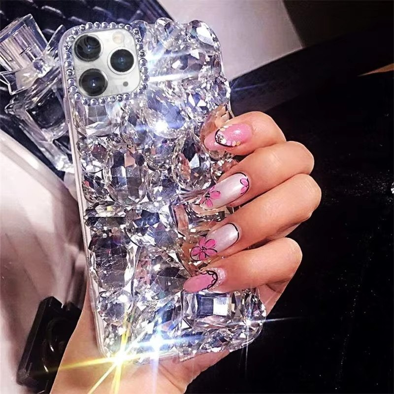 Luxuriöse 3D-Kristall-Diamant-Glitzer Handyhülle für Apple iPhone in Transparent - Bild 2