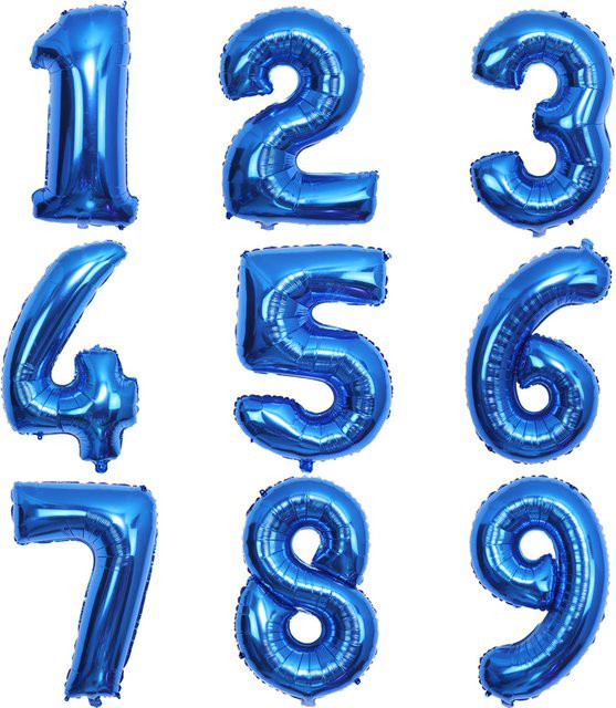 PartiesTour Marineblauer Folien-Zahlenballon für Geburtstagsparty-Dekoration, 32 Zoll, Zahlen 1 bis 9 - Bild 1