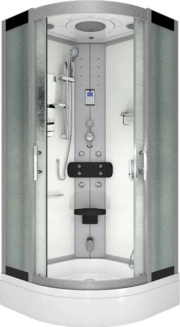 AcquaVapore Dampfdusche Duschkabine mit Regendusche, Handbrause, Körperdüsen und LED-Beleuchtung in Weiß, B/T: 90 x 90 cm - Bild 1