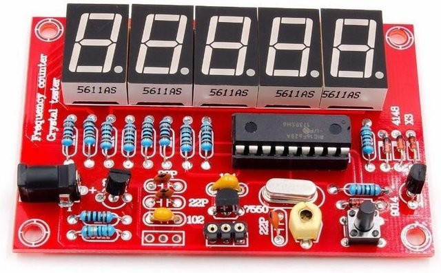 STJF DIY Frequenzzähler Digitales LED-Messgerät für Quarzoszillatoren 1Hz-50MHz in Rot - Bild 1