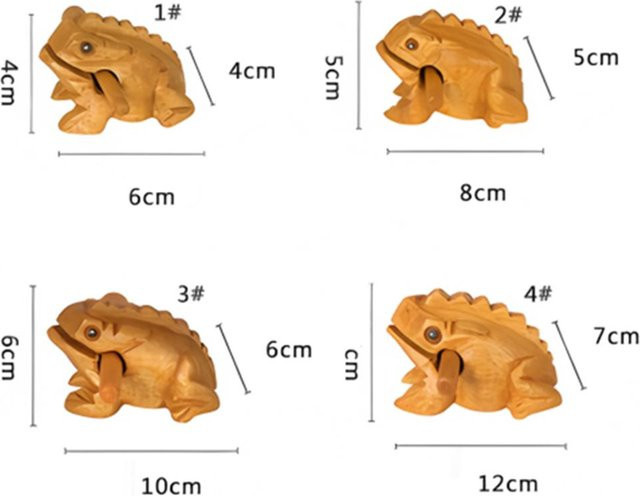 Binchi Holztier Geldfrosch Klapper, Musikinstrument, Schlaginstrument, ab 14 Jahren - Bild 1