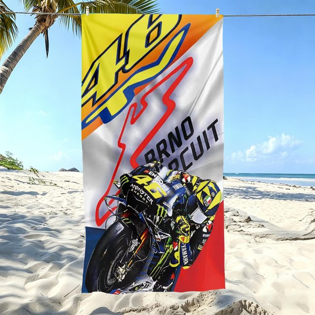VR46 Valentino Rossi MotoGP Strandtuch aus Mikrofaser, schnelltrocknend, B/B: 100 x 180 cm, Multicolor - Bild 1