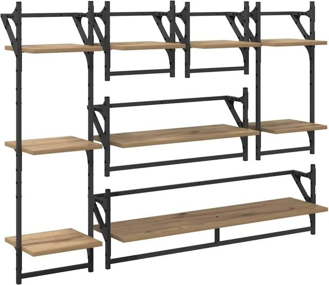 vidaXL Wandregal-Set Artisan-Eiche 6-teilig, Farbe Braun, B/T/H: 100 x 25 x 30 cm - Bild 1