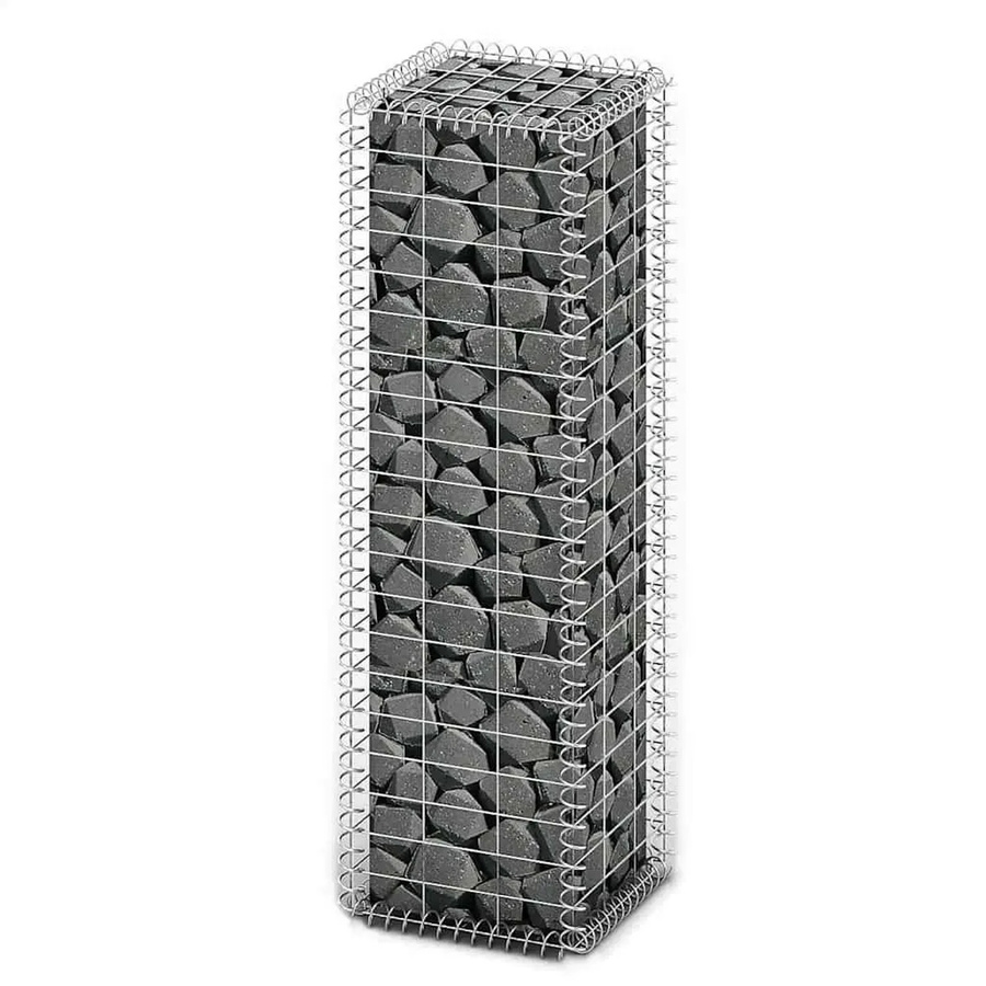 vidaXL Steinkorb Gabione mit Deckel aus verzinktem Stahl in Grau, B/T/H: 100 x 30 x 30 cm - Bild 2