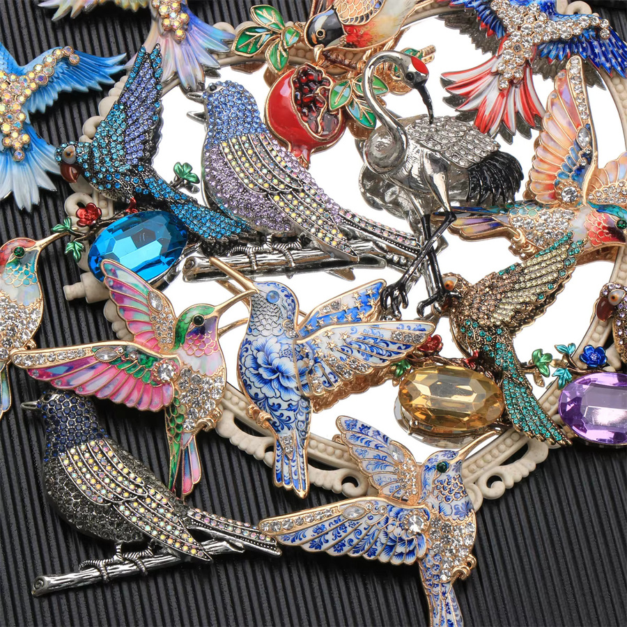 SKEDS Brosche, Kolibri, Kristall, Bunt, Damen - Bild 2