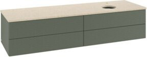 Villeroy & Boch Waschtischunterschrank Antao mit Frontstruktur und integrierter Beleuchtung, Grau lackiert, B/T: 160 x 50 cm - Bild 1
