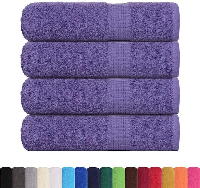 vidaXL Badetücher 4er Set aus 100% Baumwolle in Lila, B: 100 cm, L: 150 cm, 360 g/m² - Bild 1