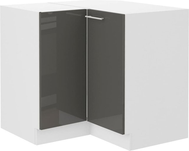 Eckunterschrank Lara Grau Hochglanz B/T: 90 x 90 cm - Bild 1