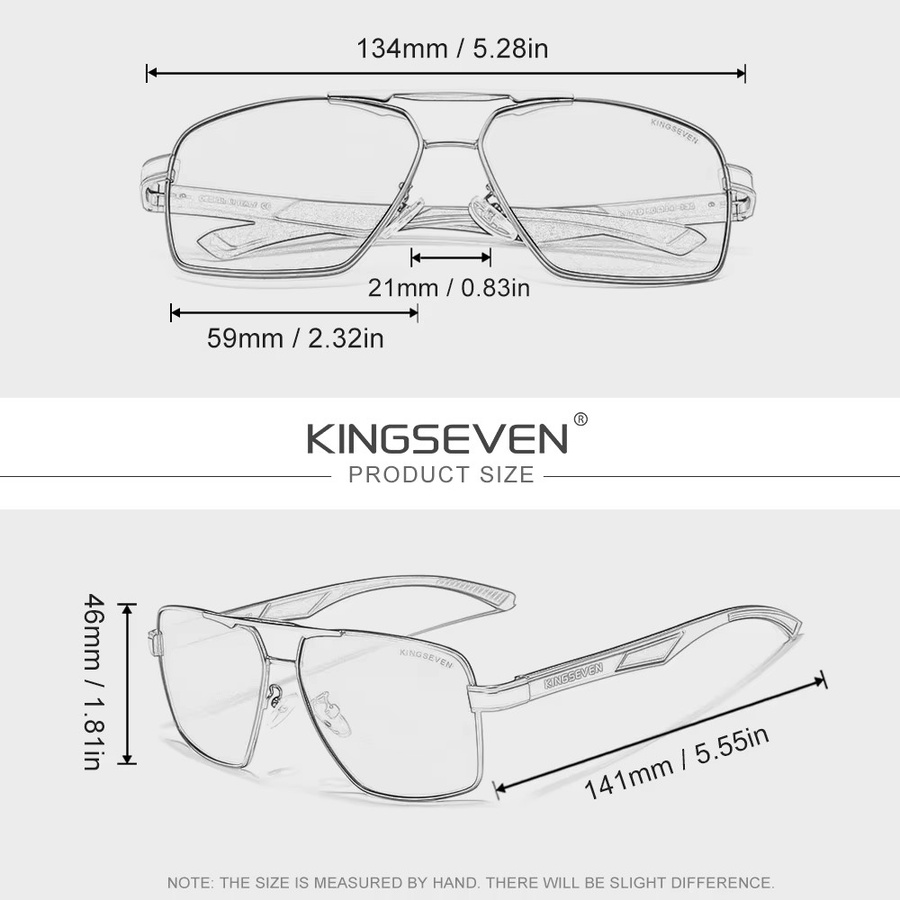 KINGSEVEN Sonnenbrille, eckig, Vollrand, Unisex, polarisiert - Bild 2