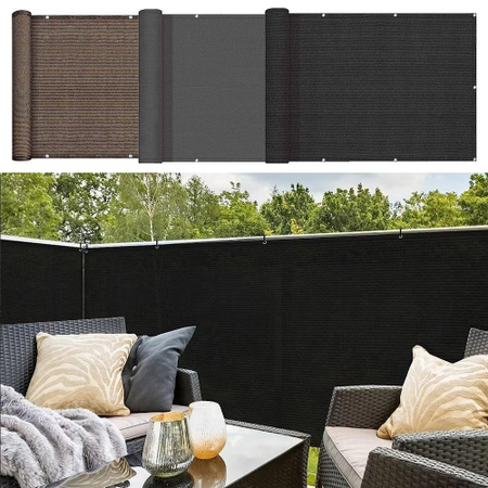 SHyuduo Balkon-Sichtschutzstoff aus Polyesterfaser, wasserdicht und lichtundurchlässig, Farbe: Grey, Breite: 90 cm, Länge: 600 cm