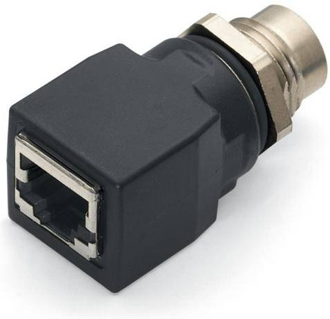 WAGO 756-9504/040-000 Sensor-Aktor-Verteiler und Adapter mit M12 Buchse, gerade, Schwarz, Ethernet/LAN - Bild 1