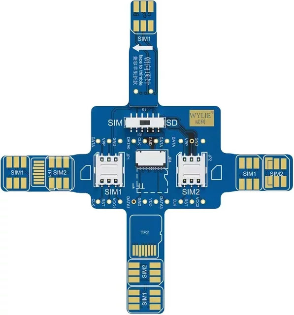 Wylie Universal Tester Board für iPhone und Android zur Signalreparatur und als SIM-Kartenleser Ersatz in Blau - Bild 1
