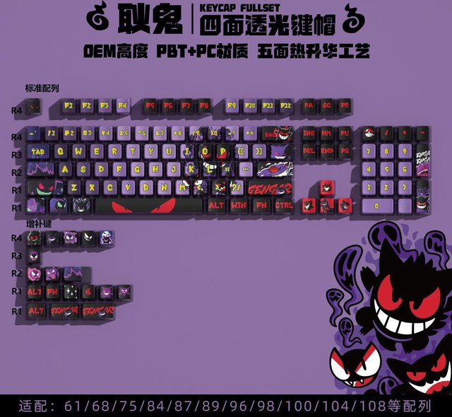 Discover Intime Anime Tastenkappen Rebuild of Evangelion aus transparentem PBT mit Thermosublimation in Multicolour - Bild 1