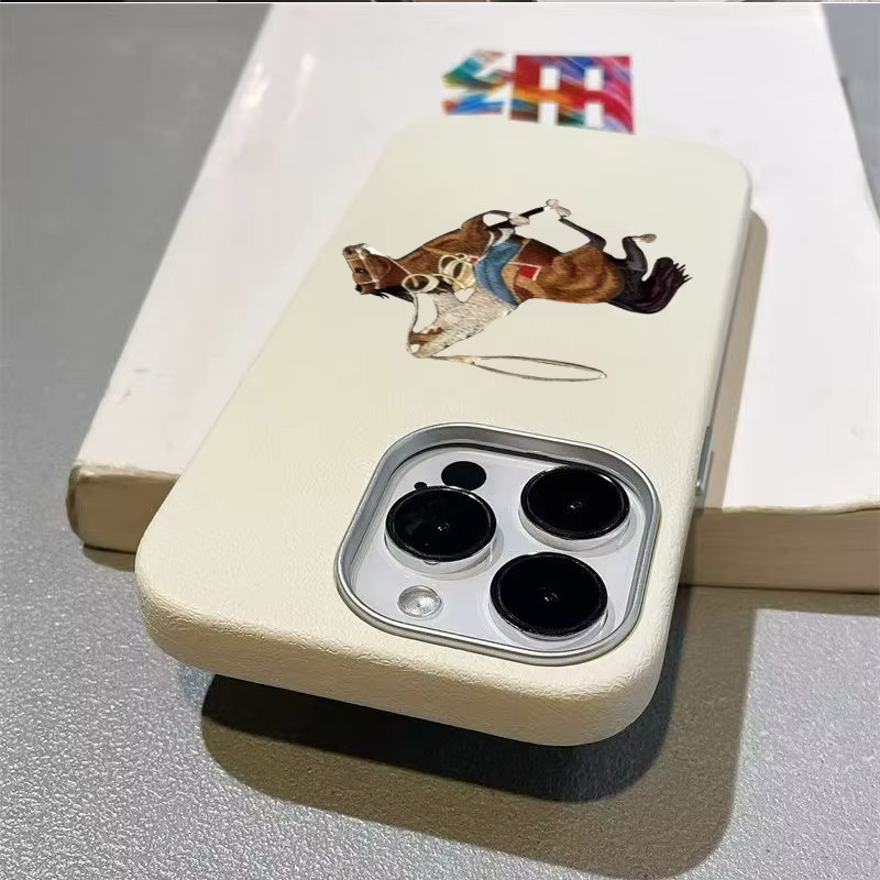 Handyhülle mit Cowboy-Reit-Design für iPhone 11 12 13 14 15 16 17 Pro Max XS XR X 7 8 16 Plus 16E 17 Air in Schwarz und Beige - Bild 3