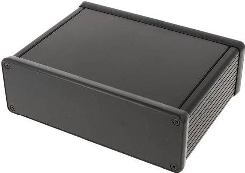 Hammond Electronics 1455T1202BK Universal-Gehäuse aus extrudiertem Aluminium in Schwarz, B/T/H: 12,0 x 16,5 x 5,2 cm - Bild 1