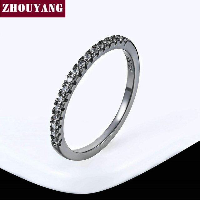ZHOUYANG Ehering, Kupfer, Roségold, Zirkonia, Kristall, Unisex - Bild 1