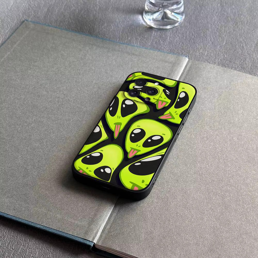 Mesuca Handyhülle mit Cartoon-Alien-Design für iPhone, matte weiche Silikonhülle - Bild 5