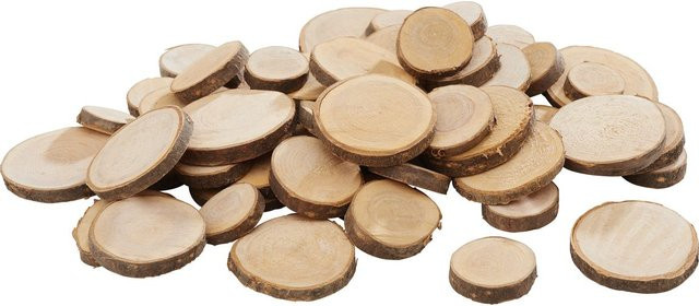 VBS Rindenscheiben-Mix Rund in Beige aus Naturmaterial - Bild 1
