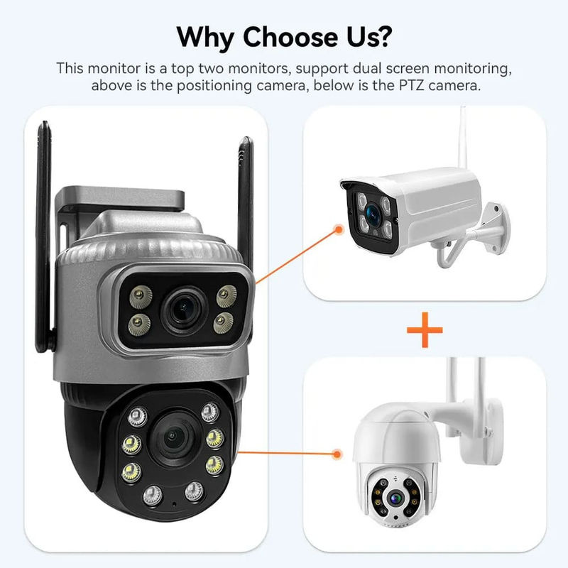 Vstarcam Dual Lens 4G IP-Kamera mit 8MP 4K Auflösung, wetterfeste Außenüberwachungskamera für Smart Home mit Nachtsicht in Grau - Bild 7