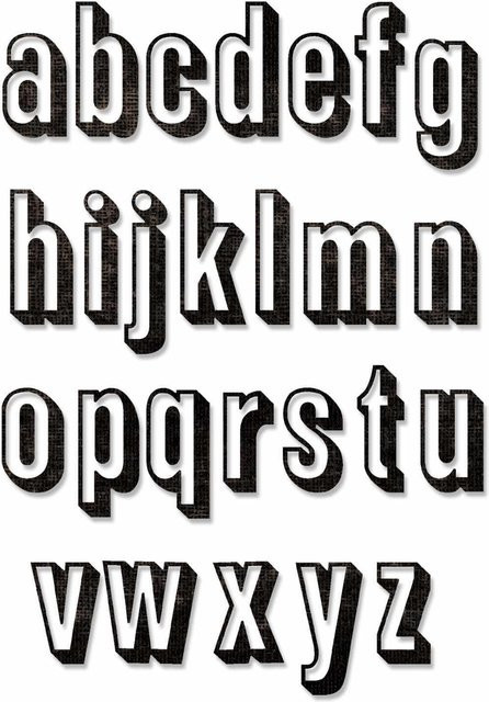 Sizzix Thinlits Die Set Alphanumeric Shadow Lowercase Buchstaben zum Ausstanzen - Bild 1