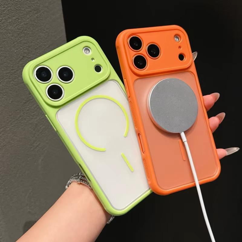 MagSafe Armor Schutzhülle für Apple iPhone 11 bis 17 Pro Max Plus, magnetische kabellose Ladeabdeckung, glänzend matt, Weiß und Grün - Bild 2