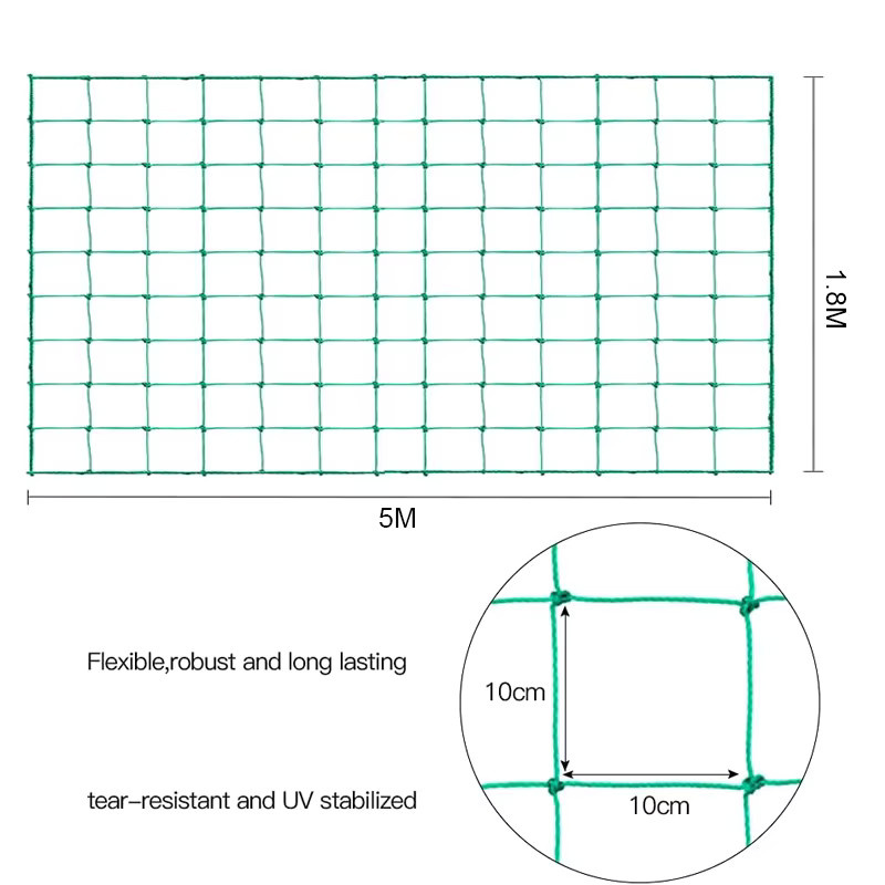 Robustes quadratisches Pflanzenspalier aus Polyester in Grün für vertikale Wachstumsunterstützung von Gurken und Erbsen, B/H: 500 x 180 cm - Bild 3
