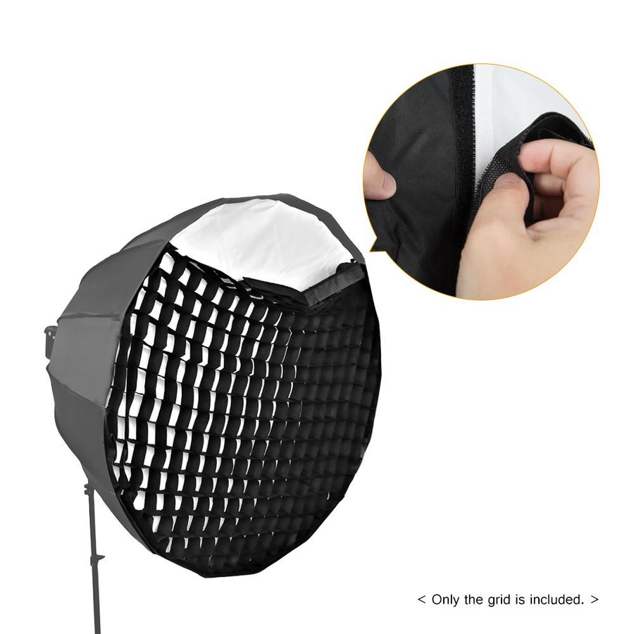 Andoer Softbox Wabengitter mit 16 Stäben für Parabolic Softbox, Schwarz, Durchmesser: 90 cm - Bild 5
