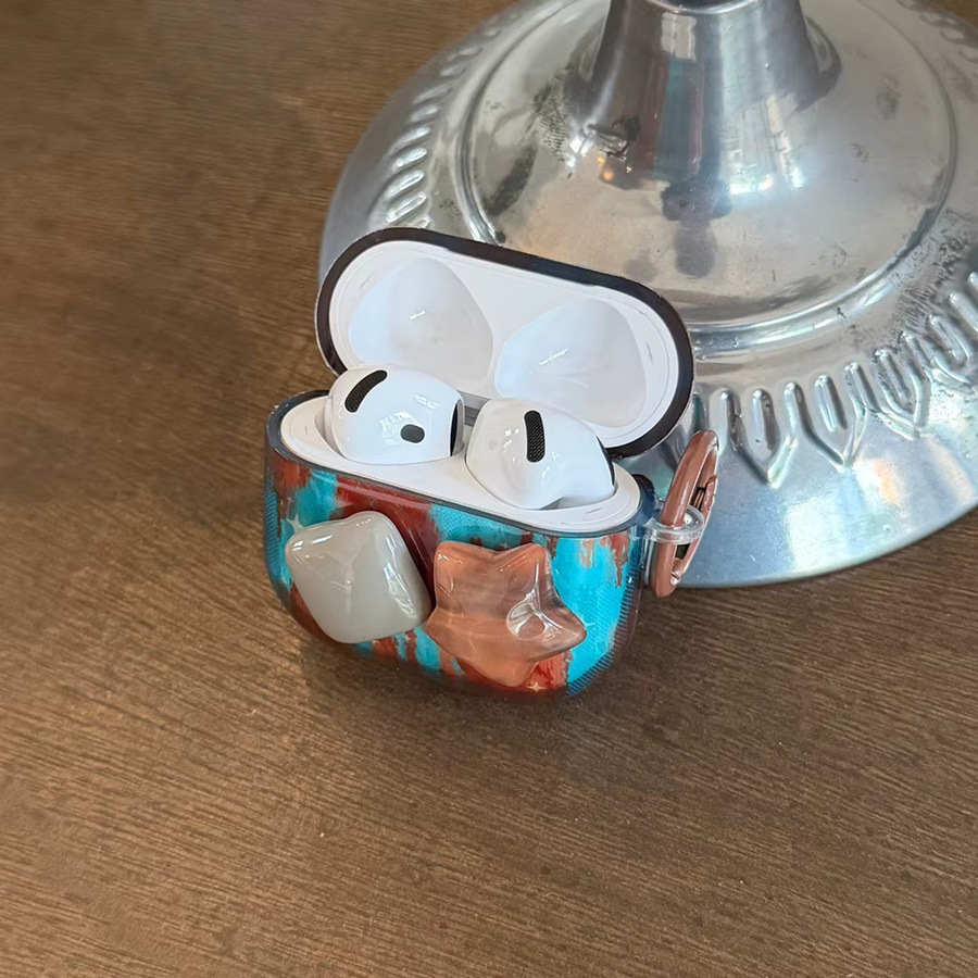 Art Color Collision Kopfhörerhülle mit unregelmäßigem Streifen- und geometrischem Muster für Apple AirPods 1, 2, 3, 4 und Pro 2, Multicolor - Bild 2