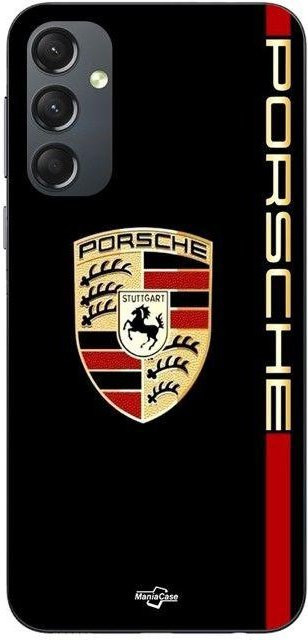 MANIACASE Silikon Handyhülle mit Porsche Logo für Samsung Galaxy A54 in Schwarz - Bild 1