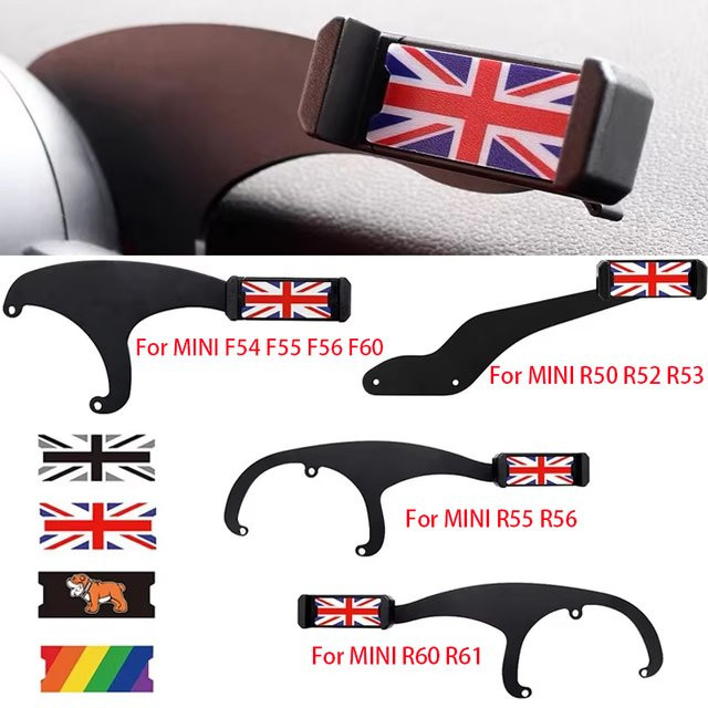 Handyhalterung für MINI Cooper Modelle R55 R56 F56 F55 F54 F60 R50 R52 R53 R60 Schwarz mit GPS-Halterung Zubehör - Bild 1