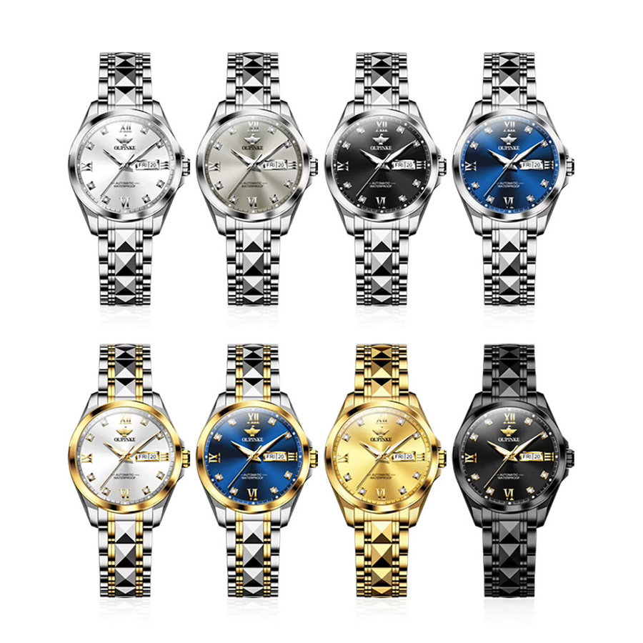 OUPINKE Armbanduhr Automatik, Edelstahl, Blau, Damen - Bild 5