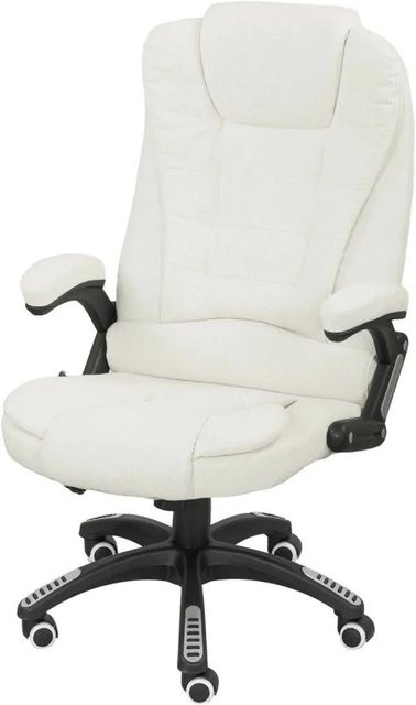 Vinsetto Massagestuhl in Cremeweiß aus Leinenimitat und Polyester mit Schaumstofffüllung, B: 67 cm, T: 74 cm, H: 107-116 cm - Bild 1