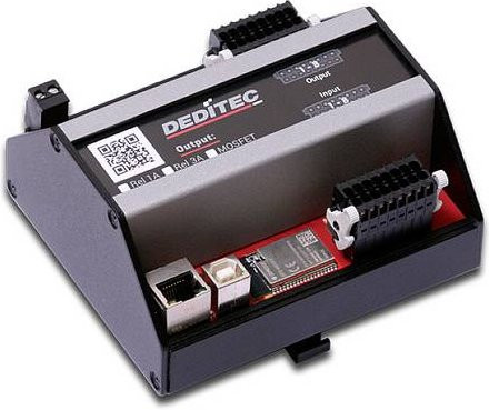 Deditec BS-Modul WiFi, Ethernet und USB in Schwarz mit 8 digitalen Eingängen und 8 digitalen Ausgängen - Bild 1