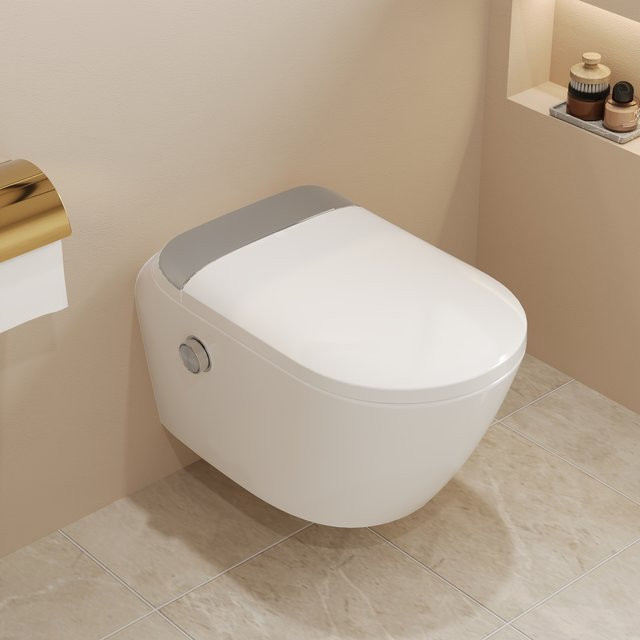 DeerValley Dusch-WC-Set mit Bidet-Funktion und Rahmeneinheit in Weiß mit Sitzheizung und automatischer Deckelöffnung - Bild 1