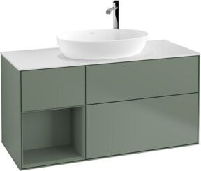 V&B Waschtischunterschrank Finion in Olivenlackierung, Breite: 120 cm, Tiefe: 50,1 cm, Höhe: 50,1 cm - Bild 1