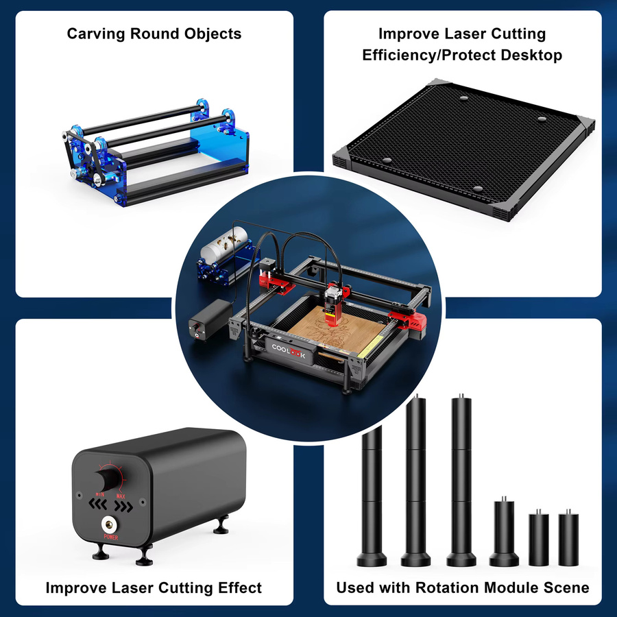 Coolook CK1-55 Laser Gravurmaschine mit 90W Laser, WiFi-Steuerung zum Gravieren und Schneiden von Metall, MDF und Acryl - Bild 4