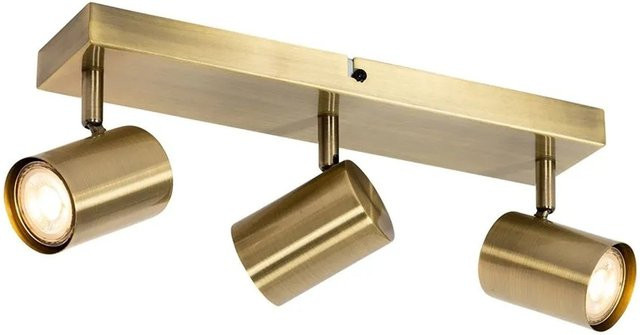 QAZQA Moderne Deckenleuchte Jeana in Bronze, 3-flammig, verstellbar und dimmbar, rechteckig aus Stahl - Bild 1