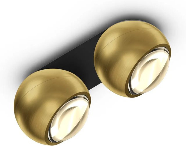 Occhio io giro doppio VOLT LED-Deckenstrahler mit Bronze-Leuchtenkopf und schwarzer Aufbaudose, warmweißes Licht (3000K) - Bild 1