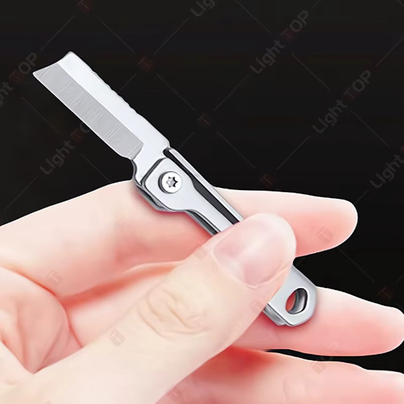 WXCOO Mini Klappmesser aus Edelstahl in Silber als tragbares Mehrzweck-Universalmesser und Obstschneider - Bild 5