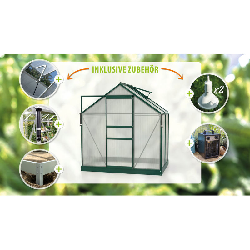 Vitavia Gewächshaus Marley inkl. Ready2Grow Zubehör-Set, smaragdgrün, 2,5 m², B/T/H: 207 x 195 x 137 cm - Bild 2