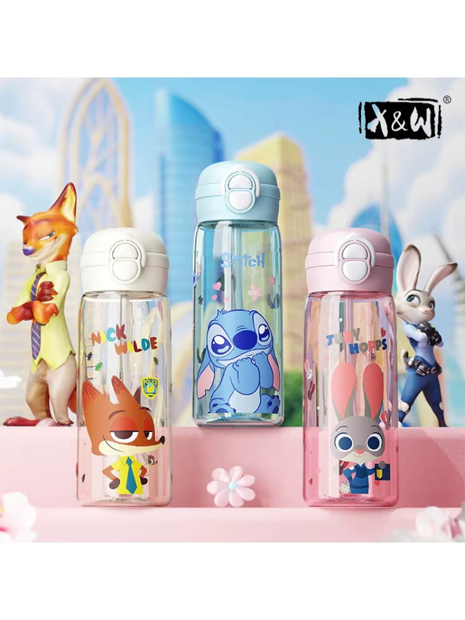 X&W Disney Zootopia Doppeltrinkbecher Set mit Pop-Up-Strohbecher, 500 ml, Mehrfarbig - Bild 2