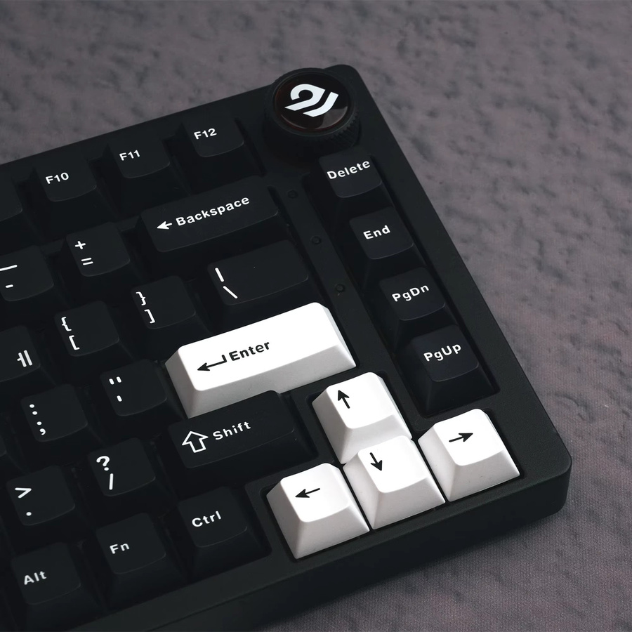 XVX Tastenkappen im Cherry Profile aus PBT mit Double Shot Technologie für mechanische Gaming-Tastaturen, Schwarz und Beige, 133 Tasten - Bild 1